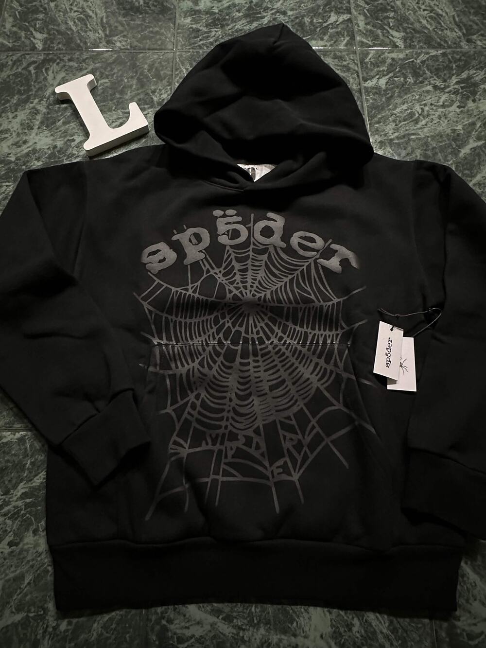 Sp5der Black Web Hoodie L New With Tags
